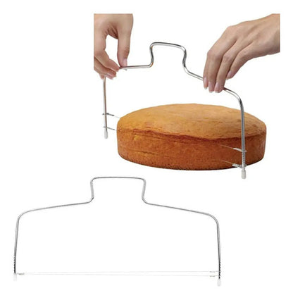 Cortador Doble Regulable Para Capas De Torta 30x18cm Plateado
