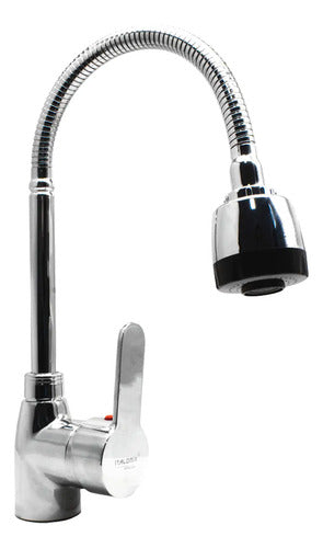 Monocomando Mesada Rifo Flexible Cromado Canilla Cocina