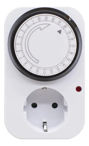 Timer Manual Calefon Schuko Ahorro De Energia Analogico