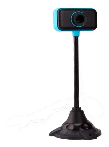 Webcam Camara Usb 640x480 Microfono Base Flexible Cuello Negro