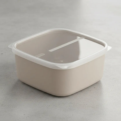 Pote Recipiente Tupper Plástico Tapa Transparente 1.1l Beige