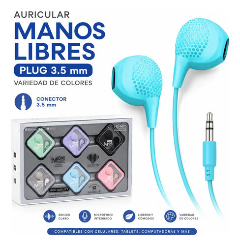 Auriculares In Ear 3.5 Mm Manos Libres Micrófono Cableado Aleatorio
