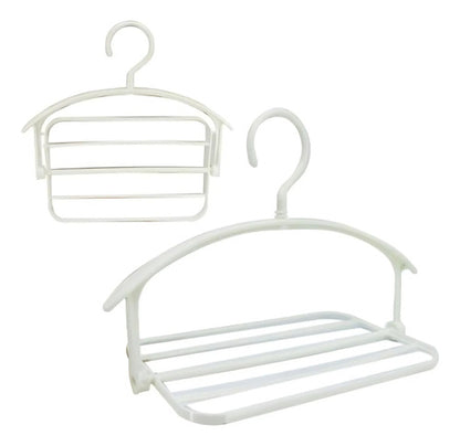 Percha Plastica Organizador Ropa Plegable 5 Espacios Blanca