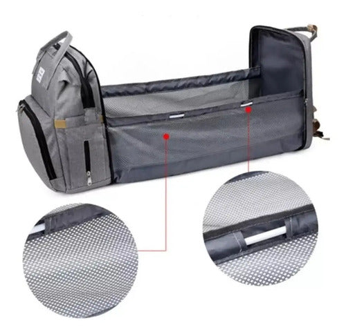 Mochila Pañalera Cuna Impermeable Multifunción Bebé Viaje Color Azul