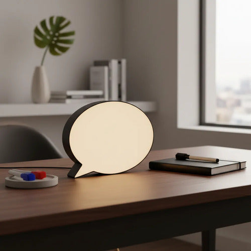 Lámpara Decorativa Escribir Diálogo Led Pizarra Con Marcador Negro Blanco