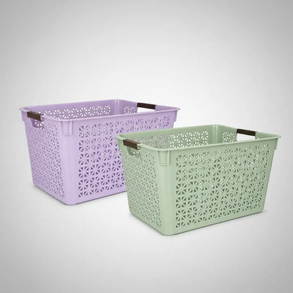 Canasto Multiuso Plástico Organizador Con Asas 35x27x21cm Aleatorio