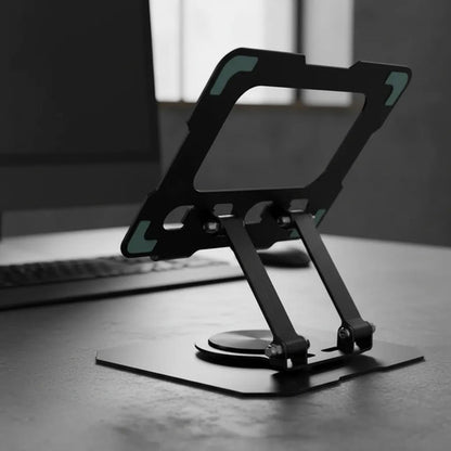 Soporte Base Plegable Tablet Celular Aluminio Ajustable 360 Negro