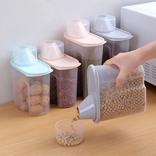 Recipiente Tarro Cocina Contenedor Alimentos Tapa Medidora Aleatorio