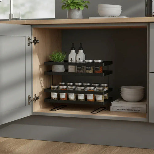 Estante Repisa Organizadora Metal Ganchos Adhesivos 32x15x17 Blanco