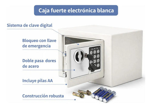 Caja Fuerte Electronica Digital Seguridad Acero Fuerte 23 Cm Negro
