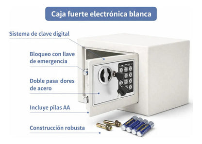 Caja Fuerte Electronica Digital Seguridad Acero Fuerte 23 Cm Negro