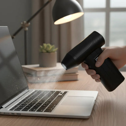 Sopladora Portátil Inalámbrica Recargable Usb C Display Led Negro