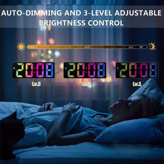 Reloj Despertador Led Rectangular Numeros De Colores