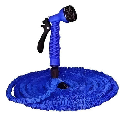 Manguera Retractil Expandible Jardin Regar 15m Con Puntero Azul/verde