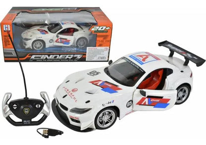 Auto Rc Recargable Luces Puertas Abribles Control Usb Blanco Blanco