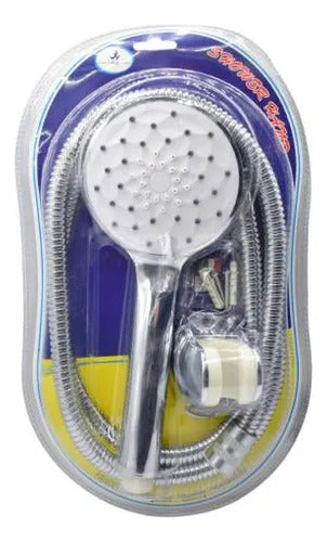 Set Kit Duchero Manual Manguera Soporte 150cm Baño Ducha Plateado