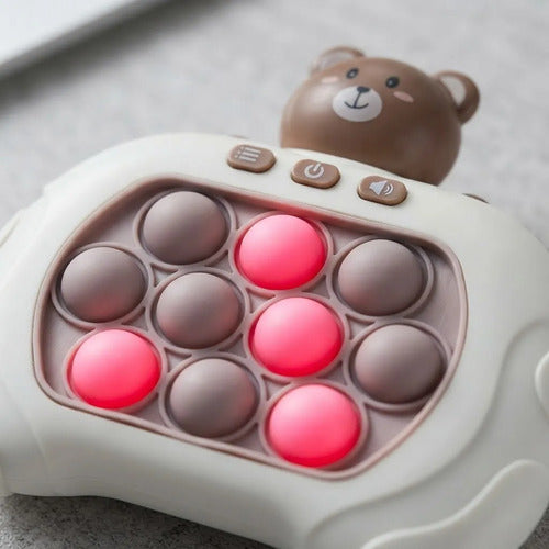 Juego Consola Pop It Electrónica Oso Luces Sonidos Infantil Beige / Crema Con Detalles Marrones