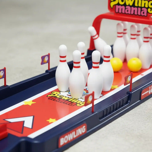 Mini Bowling Infantil Lanzador Bolos Pelotas Juego De Mesa Liso