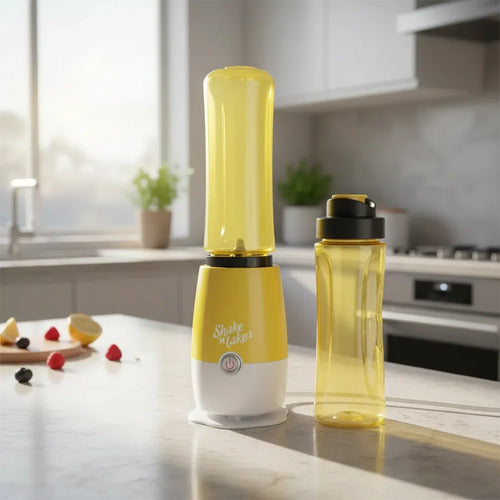 Procesadora Licuadora Shake Take Portatil 2 Vaso 180w Jugo Amarillo