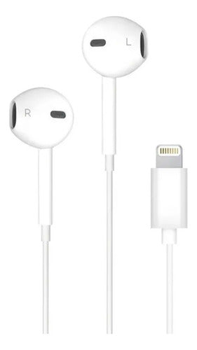 Auriculares Cable Ios Android Celular Control Volumen 120 Cm Blanco
