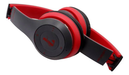 Auricular Bluetooth Tf Aux 3.5 Micrófono Vincha Ajustable Rojo
