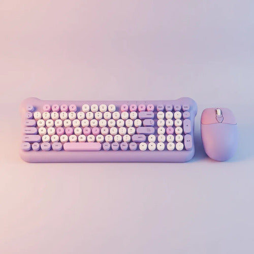 Combo Pack Kit Teclado Mouse Inalambrico Usb Notebook Mac Pc Lavanda