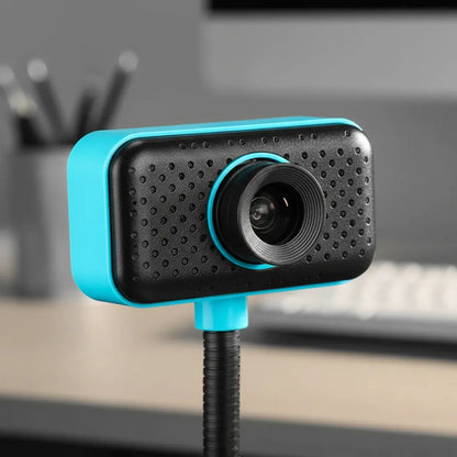 Webcam Camara Usb 640x480 Microfono Base Flexible Cuello Negro
