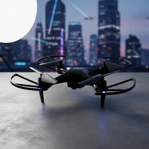 Drone Recargable Luces 2.4ghz Control Remoto 30cm Giro 360 Rojo