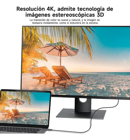 Cable Adaptador Video Tipo C Hdtv 4k Mac Os Android 1.8 Mt