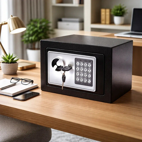Caja Fuerte Electronica Digital Seguridad Acero Fuerte 23 Cm Negro
