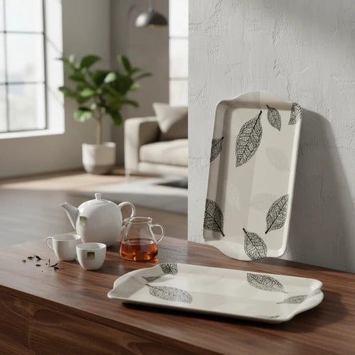 Bandeja Servir Melamina Rectangular 40x24cm Alimentos Hogar Beige