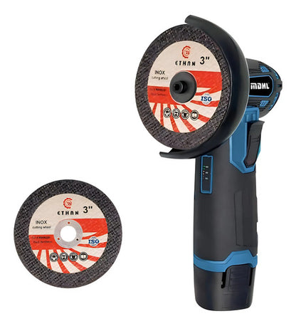 Mini Amoladora Portatil Recargable 12v + Disco De Repuesto Negro