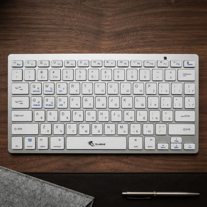 Teclado Inalámbrico Bluetooth Español Metal Multisistema Blanco Español Latinoamericano