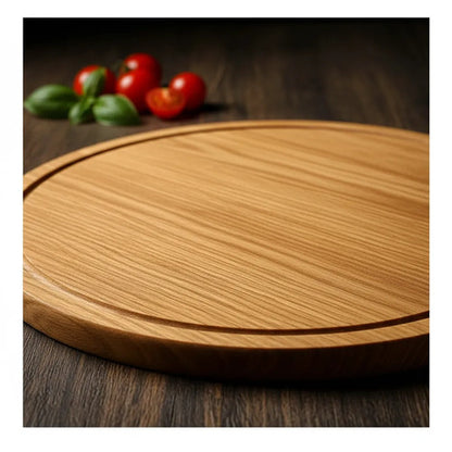 Tabla Pizzera Redonda Madera 28cm Mango Picar Cortar Clásico