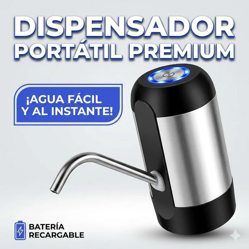 Dispensador Bidon Bomba De Agua Electrico Usb Recargable Blanco