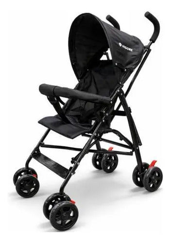Coche Paragüitas Plegable Ruedas 360 ° Cinturón Seguridad Negro