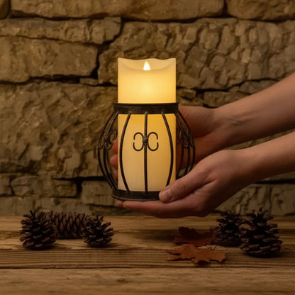 Vela Eléctrica Led Luz Cálida Decorativa Efecto Llama 15cm Beige