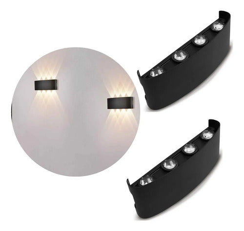 Set X2 Foco Pared Aplique Exterior Lampara Bidireccional
