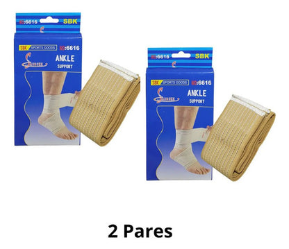 Venda Elastica Para Tobillo De Compresion Con Velcro 2 Pares Beige