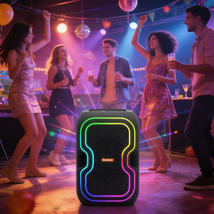 Parlante 8 Bluetooth Led Rgb Tws Usb Fm Microfono Set Negro Negro