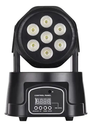 Foco Fiesta Disco Cabeza Movil Robotico Par 7 Led Rgbw Dmx