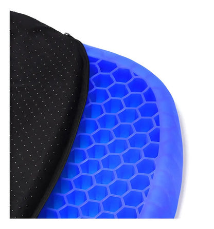 Cojín Silicona Asiento Gel Confortable Lavable Portátil Azul