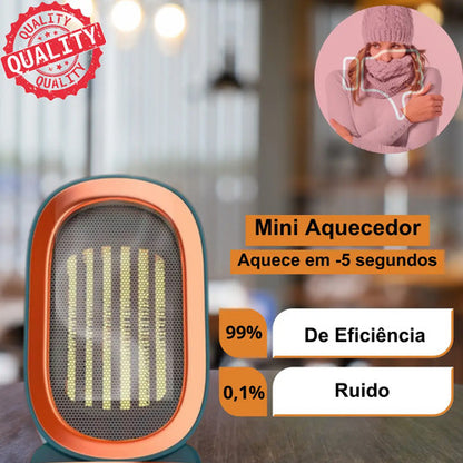 Mini Calefactor Eléctrico De Mesa Con Ventilador 1200w Color Azul Marino
