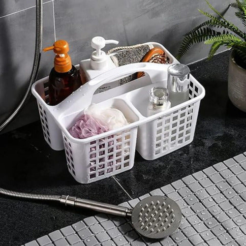 Set X2 Canasto Cesto Organizador De Limpieza  Plastico Blanco