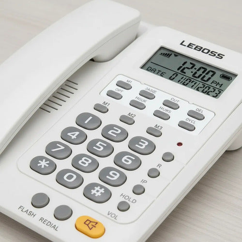 Telefono Fijo Pantalla Manos Libres Identificador Altavoz Blanco