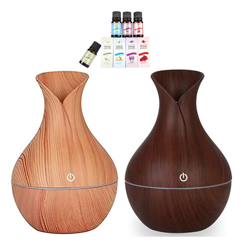 X2 Humidificador Perfumador Ambiente Aromatizador + 4 Aceite Marron/ Marron Claro