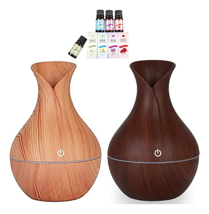 X2 Humidificador Perfumador Ambiente Aromatizador + 4 Aceite Marron/ Marron Claro