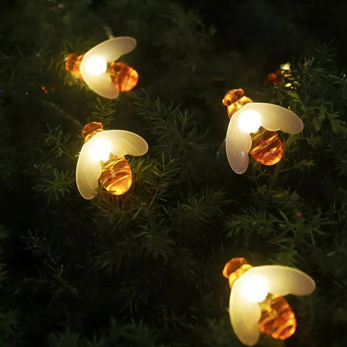 Guia Solar Guirnalda Luces Led Calidas Y Rgb Lamparas 5 Mts