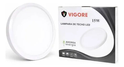 Plafón Panel Led Redondo 15w Luz Fría 7000k 22cm Blanco