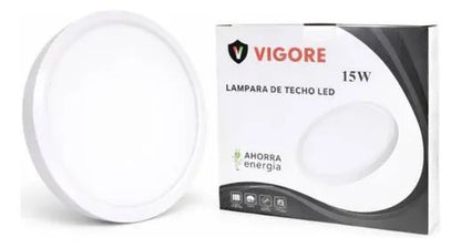 Plafón Panel Led Redondo 15w Luz Fría 7000k 22cm Blanco